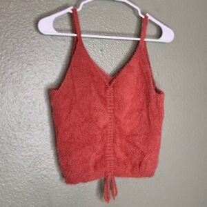 Fuzzy Coral Charmed Hearts Crop Top (so soft)